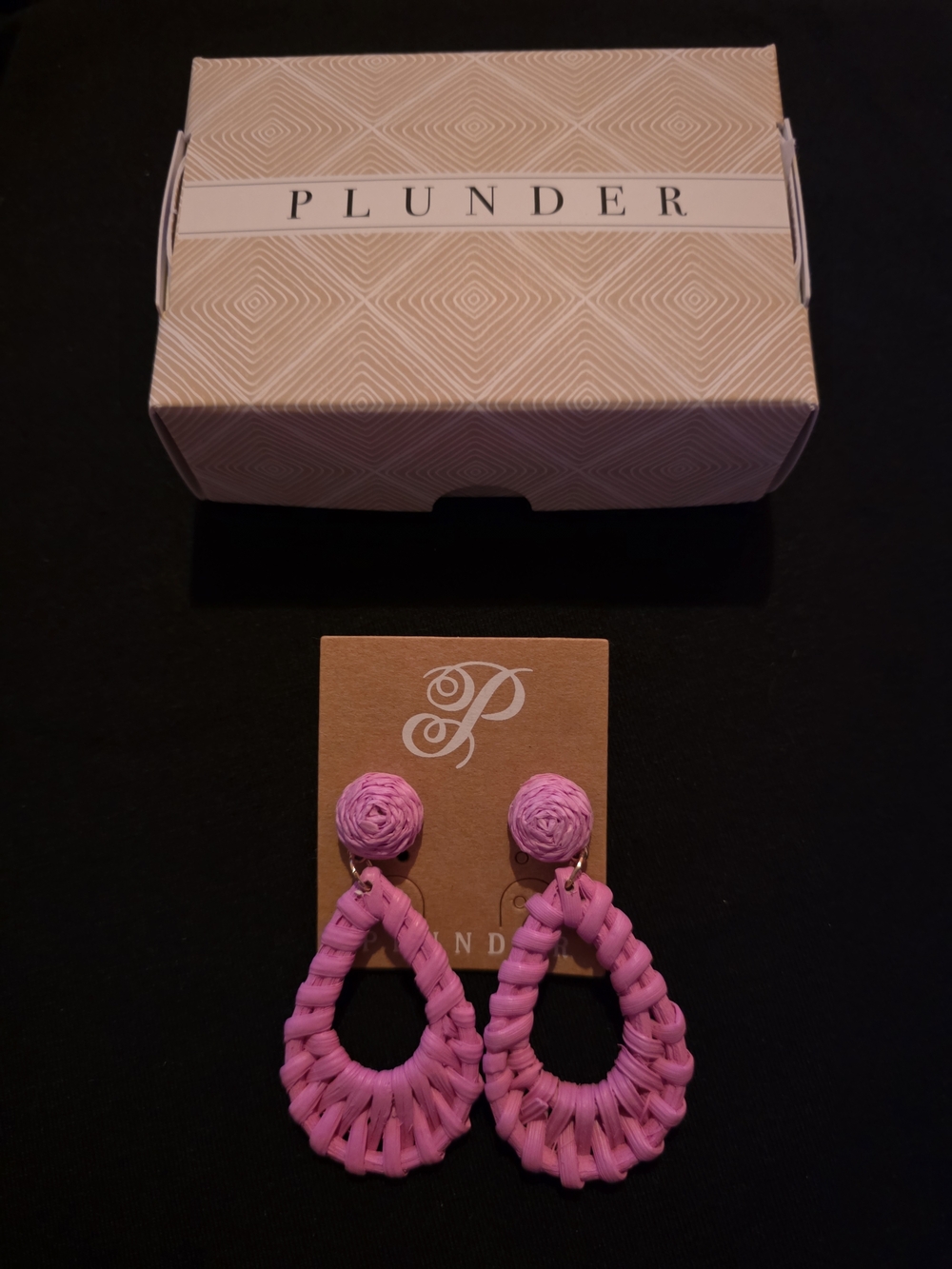 Plunder Bright Pink Woven Teardrop Statement Earrings